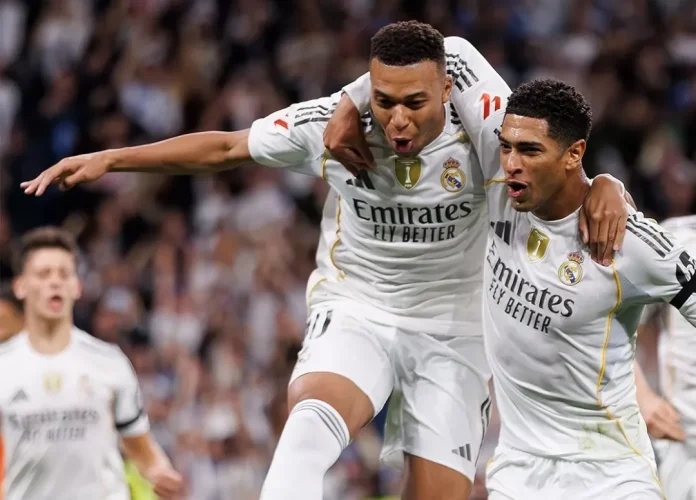Kylian Mbappé dan Jude Bellingham gol Real Madrid vs Valencia