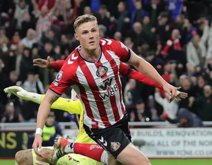 Dan Ballard cetak gol Sunderland ke gawang Arsenal