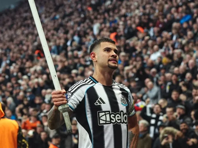 Bruno Guimaraes selebrasi gol spektakuler Newcastle vs Burnley