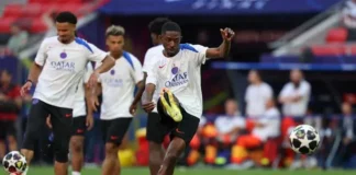 Ousmane Dembele dan para pemain PSG menjalani sesi latihan di Budapest menjelang final Liga Champions 2026.